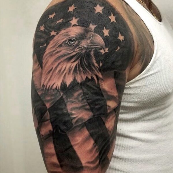 Brandon: Eagle and Flag (cover up)